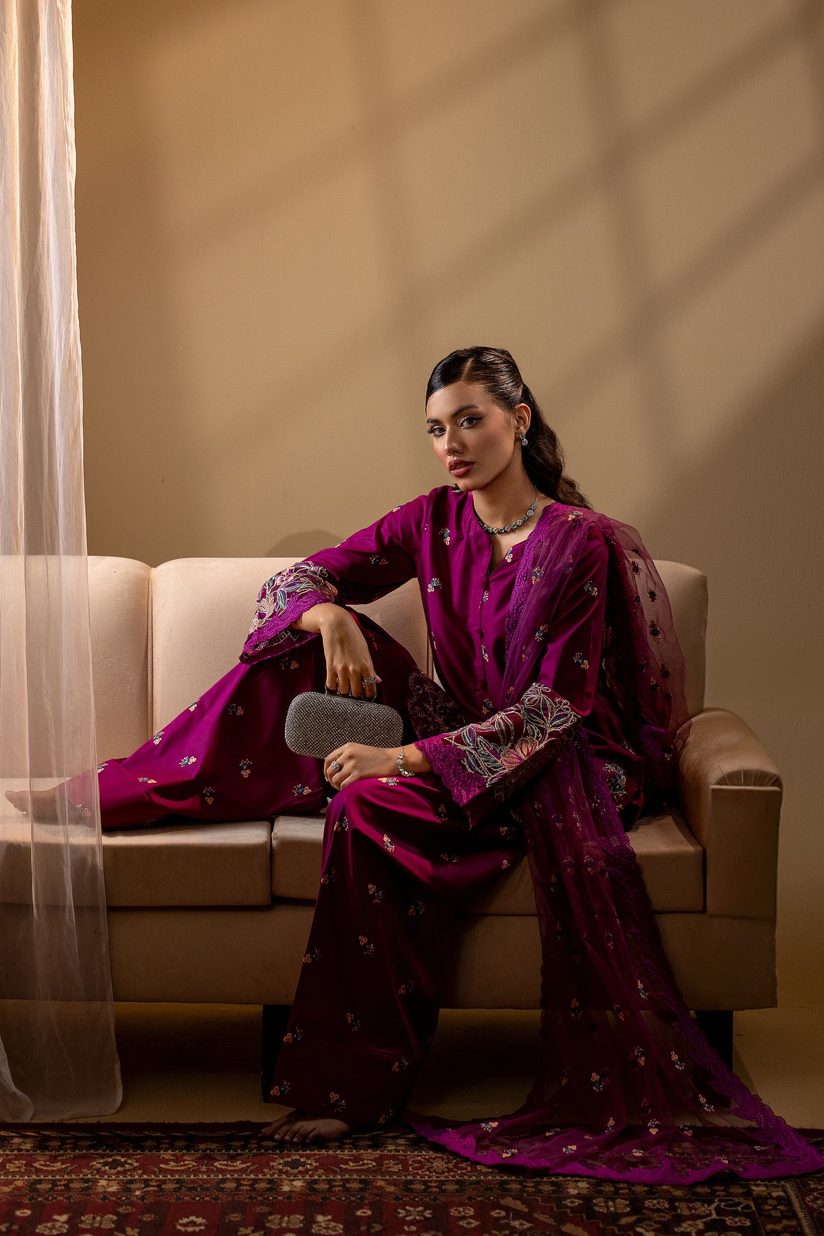 HAYZEN - 3PC EMBROIDERED OUTFIT - Henna Mehndi