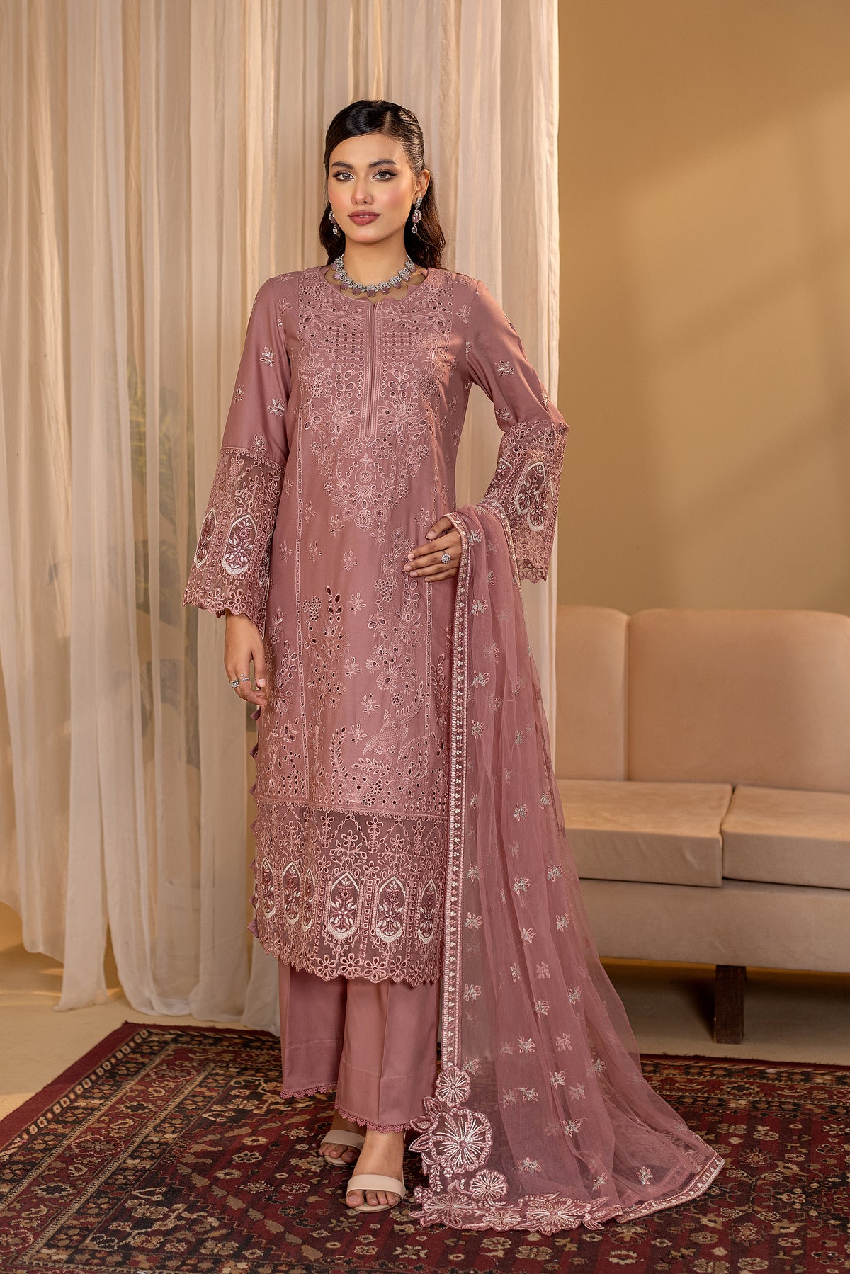 ZUMRA - 3PC EMBROIDERED OUTFIT - Henna Mehndi