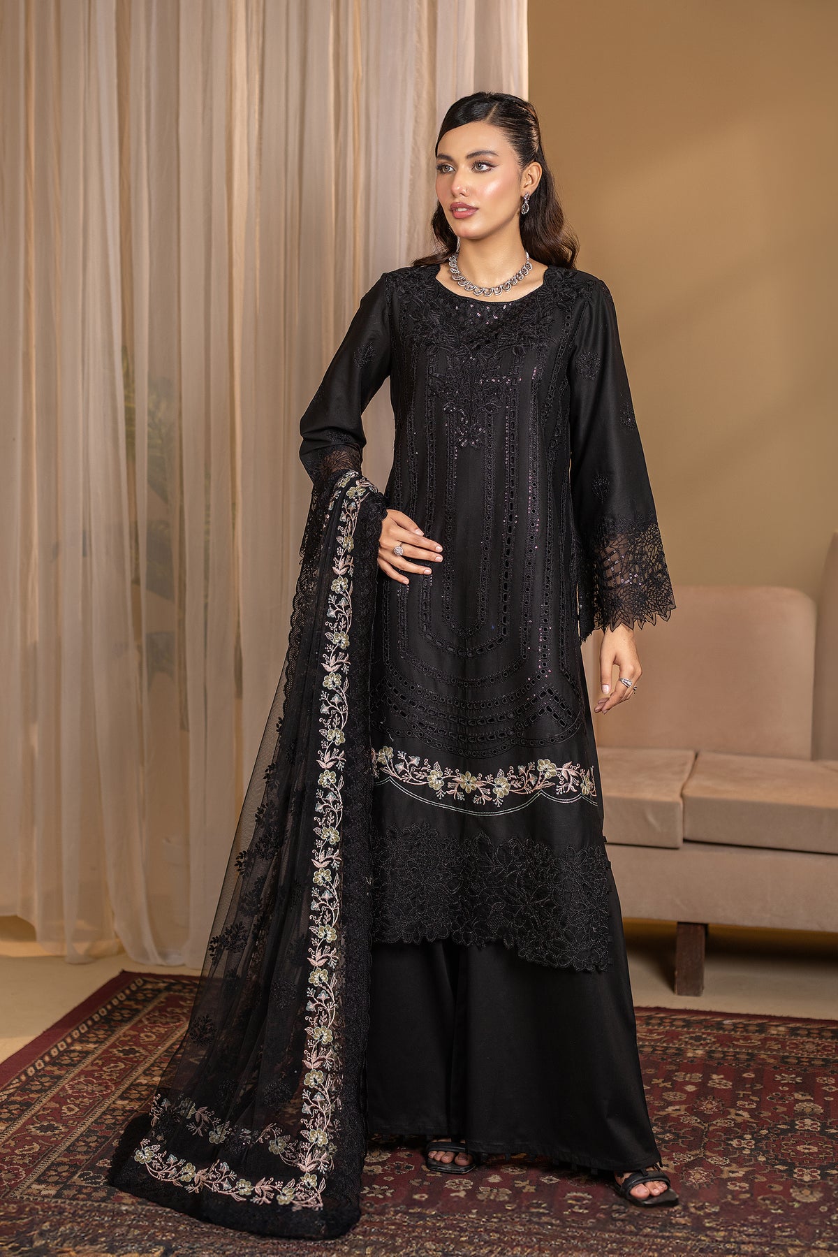 NIHAL - 3PC EMBROIDERED OUTFIT - Henna Mehndi