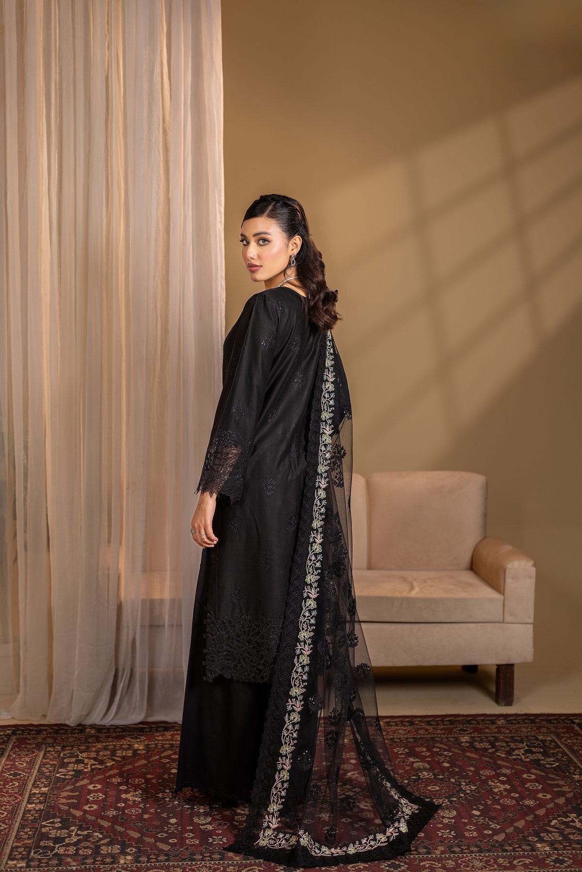 NIHAL - 3PC EMBROIDERED OUTFIT - Henna Mehndi