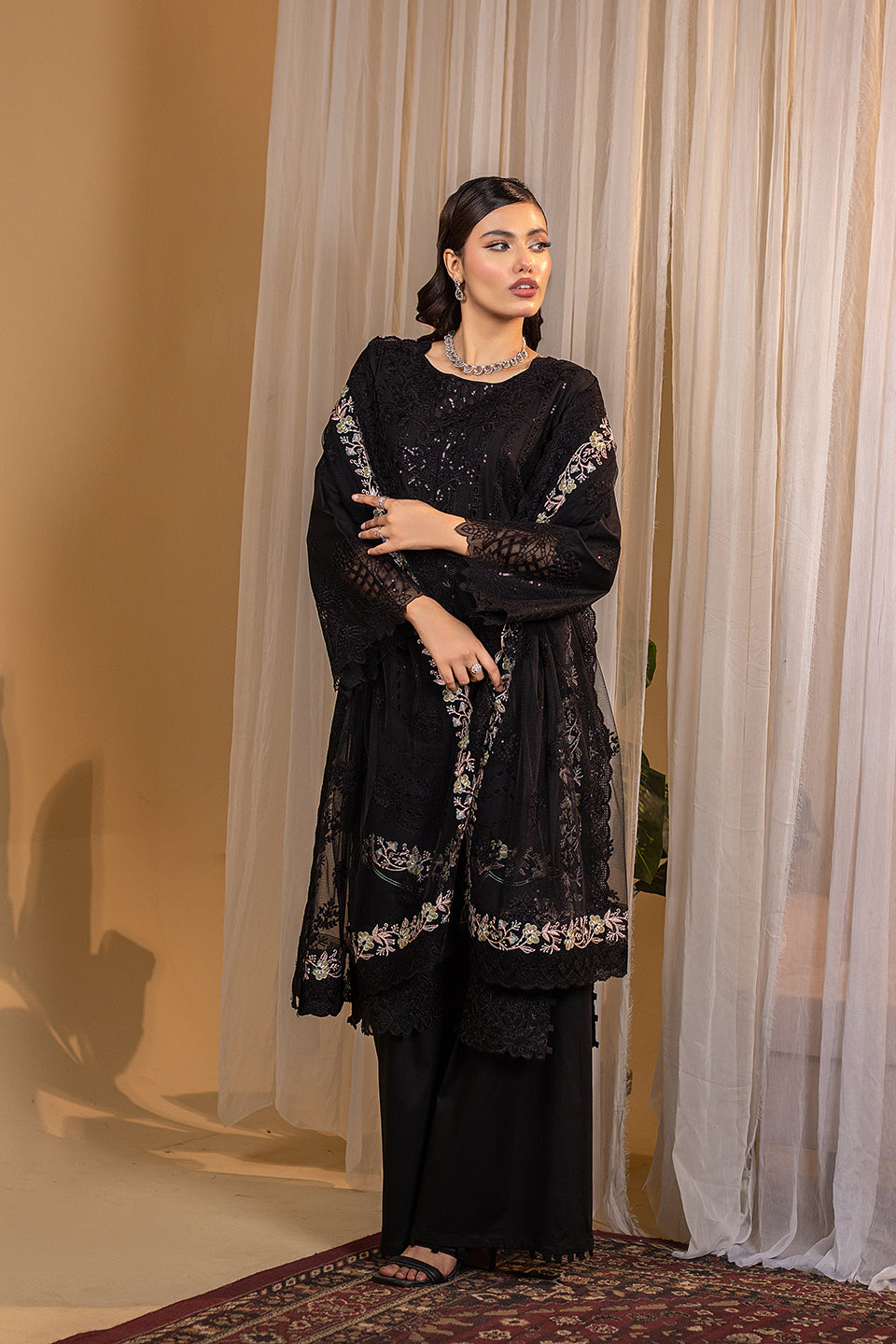 NIHAL - 3PC EMBROIDERED OUTFIT - Henna Mehndi