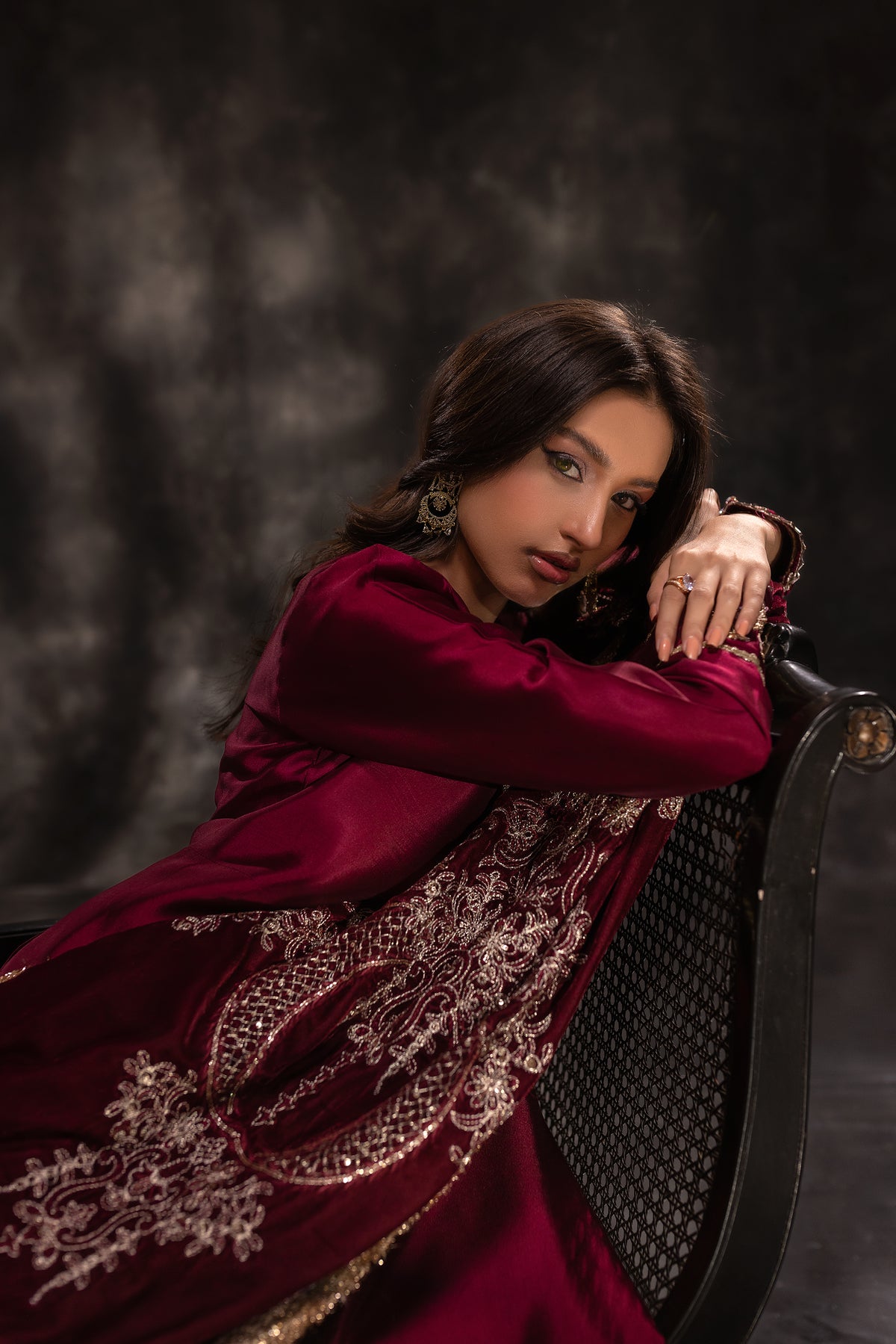 Cygna - Velvet Shawl - Henna Mehndi