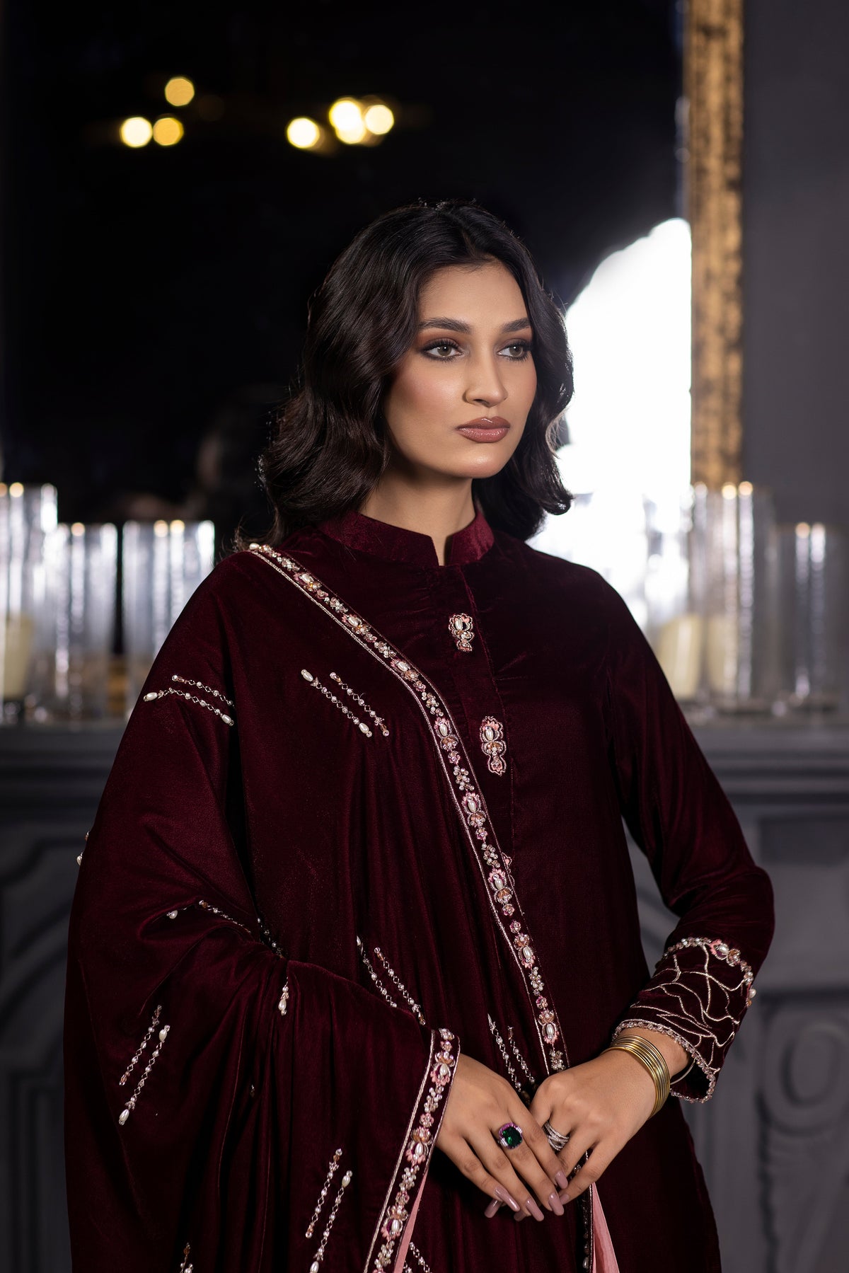 Crimsona Shawl - Henna Mehndi