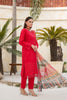 Red Embroidered and Printed Outfit