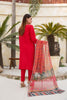 Red Embroidered and Printed Outfit