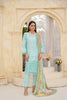 Mint Embroidered and Printed Outfit
