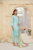Mint Embroidered and Printed Outfit