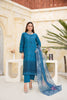 Teal Embroidered and Printed Outfit