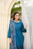 Teal Embroidered and Printed Outfit