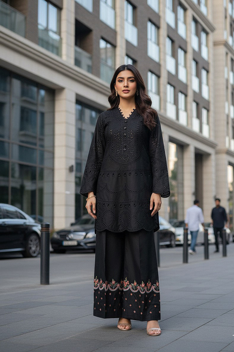 ELZA - 2PC EMBROIDERED OUTFIT - Henna Mehndi