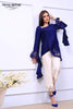 Navy Ruffle Sleeves Laser Cut Outfit - Henna Mehndi