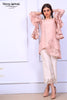 Tea Pink Ruffle Sleeves Laser Cut Outfit - Henna Mehndi