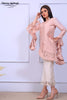Tea Pink Ruffle Sleeves Laser Cut Outfit - Henna Mehndi