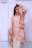 Tea Pink Ruffle Sleeves Laser Cut Outfit - Henna Mehndi