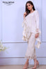 White Ruffle Sleeves Laser Cut Outfit - Henna Mehndi