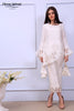 White Ruffle Sleeves Laser Cut Outfit - Henna Mehndi