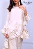 White Ruffle Sleeves Laser Cut Outfit - Henna Mehndi