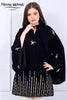 Black Velvet Pearl & Diamante Embroidered Silhouette - Henna Mehndi
