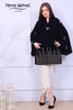Black Velvet Pearl & Diamante Embroidered Outfit - Henna Mehndi