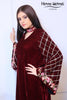 Maroon Velvet Embroidered Outfit - Henna Mehndi