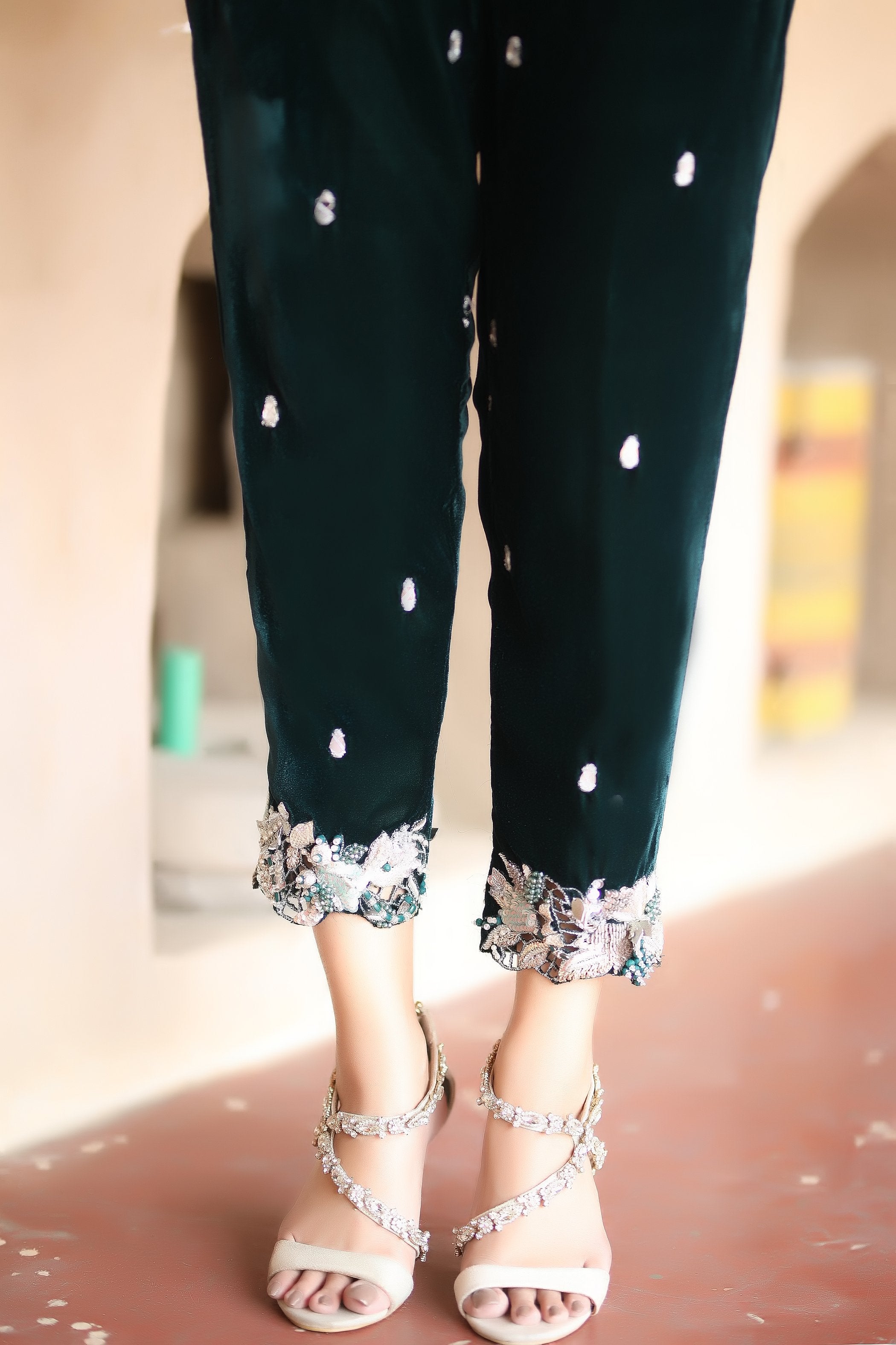 Emerald Envy Trousers - Henna Mehndi