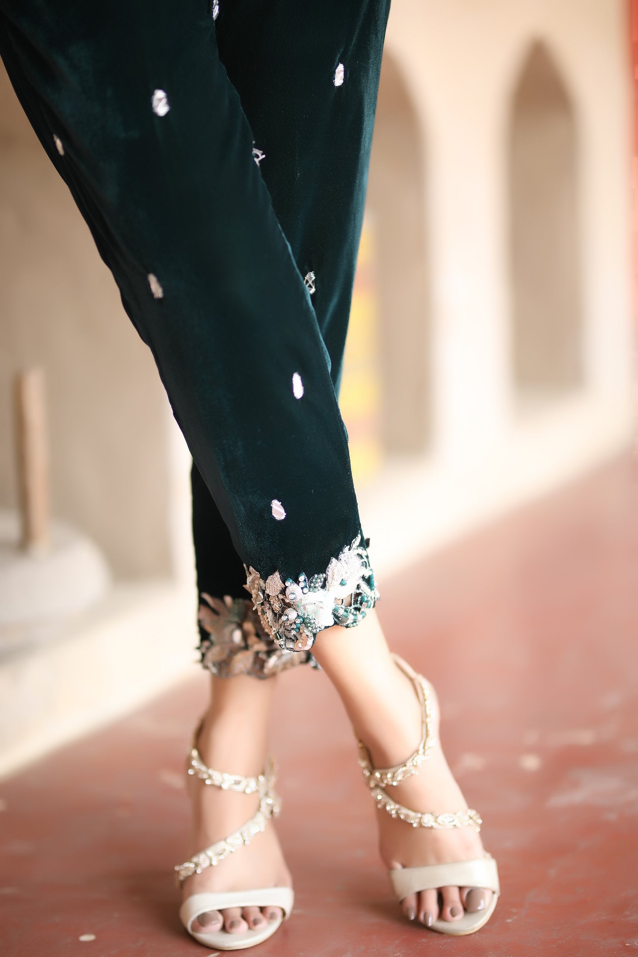 Emerald Envy Trousers - Henna Mehndi