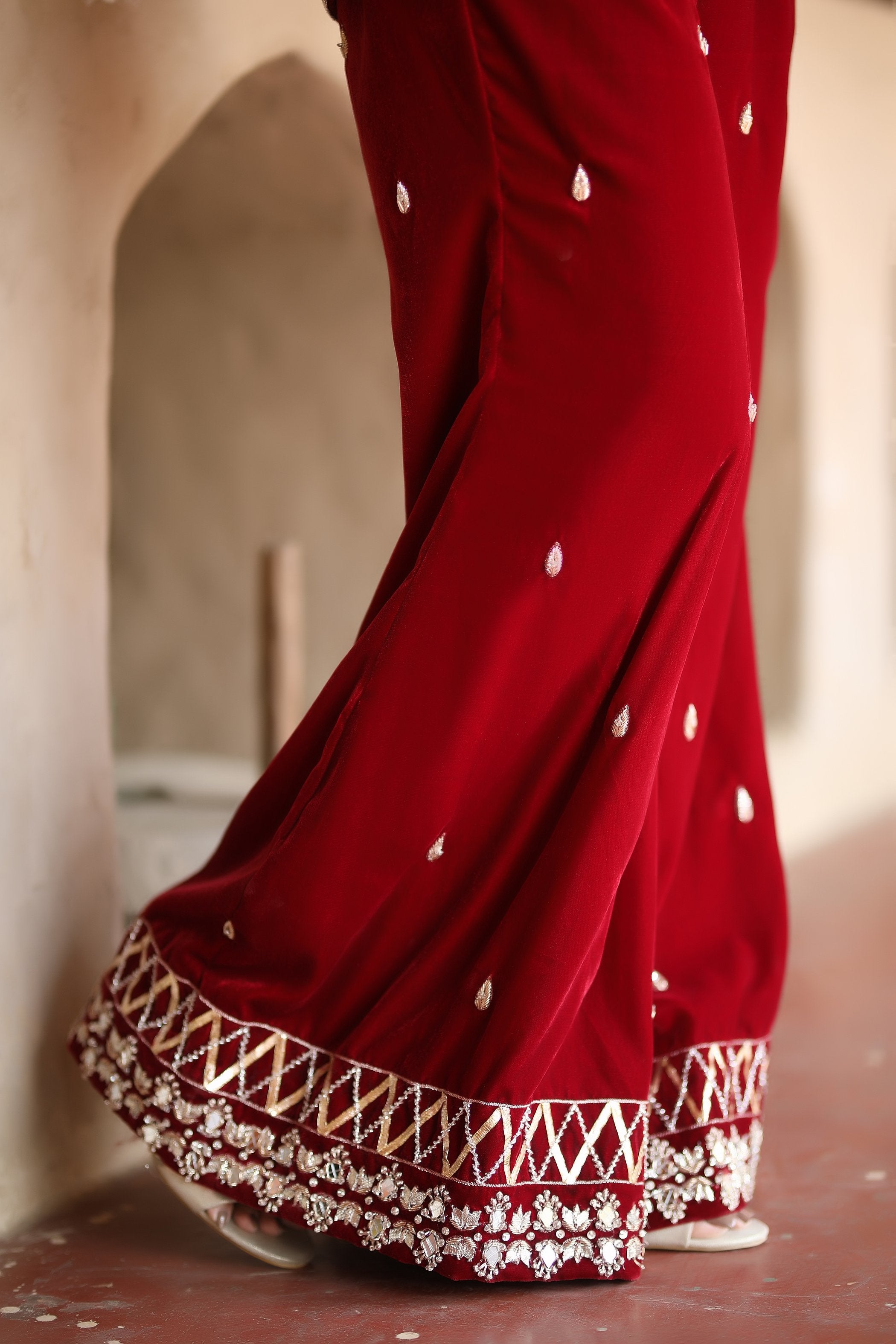 Scarlet Passion Trousers - Henna Mehndi