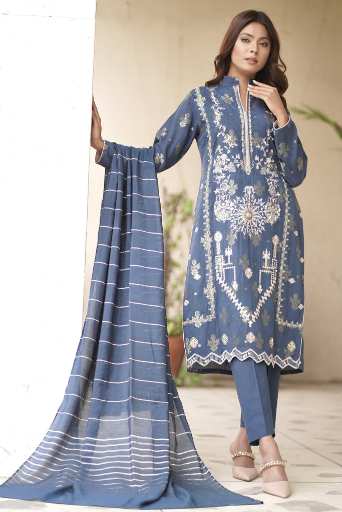 Blue Pearl Embroidered OutfIt