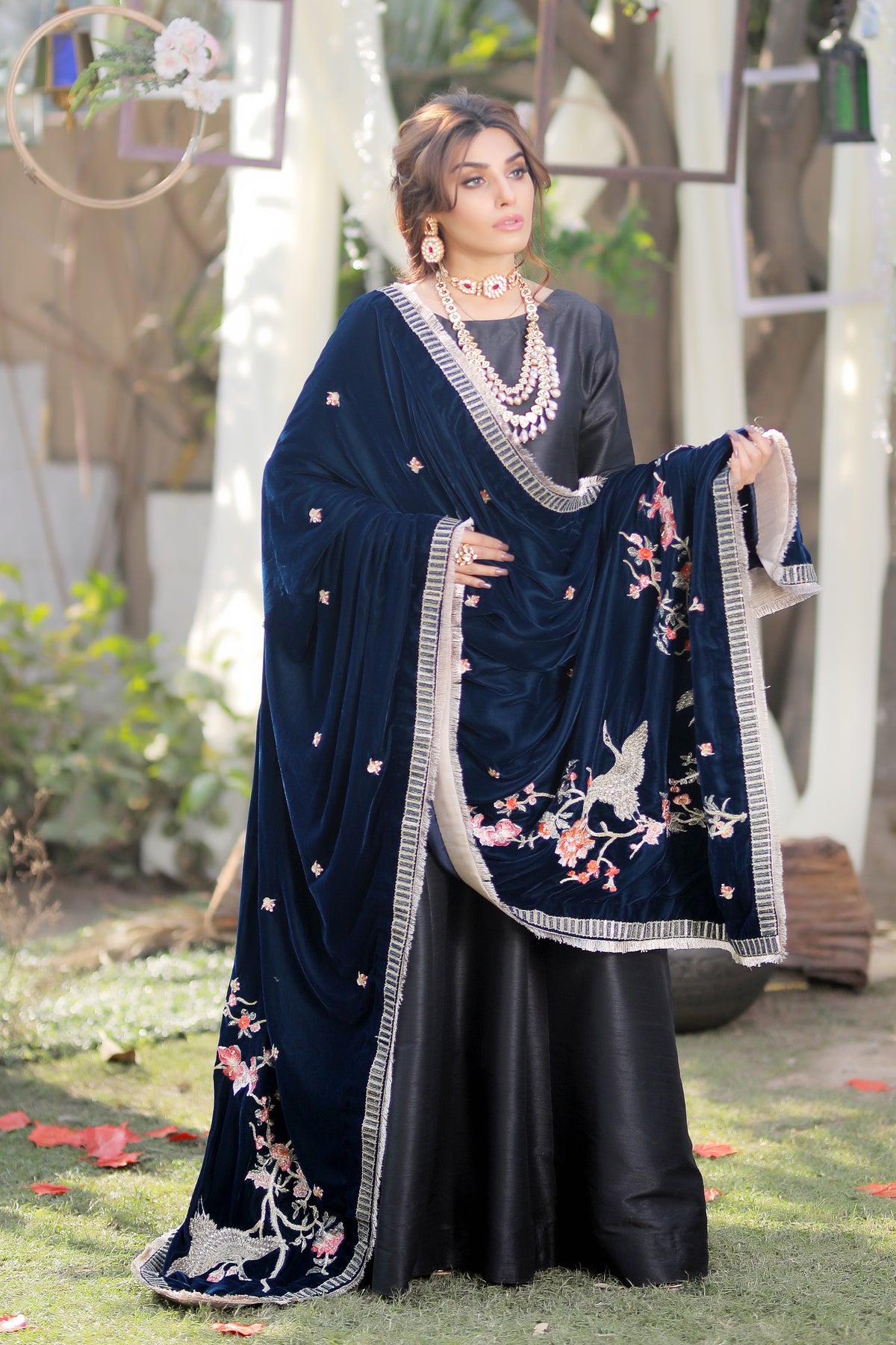 Majestic Flora - Shawl - Henna Mehndi