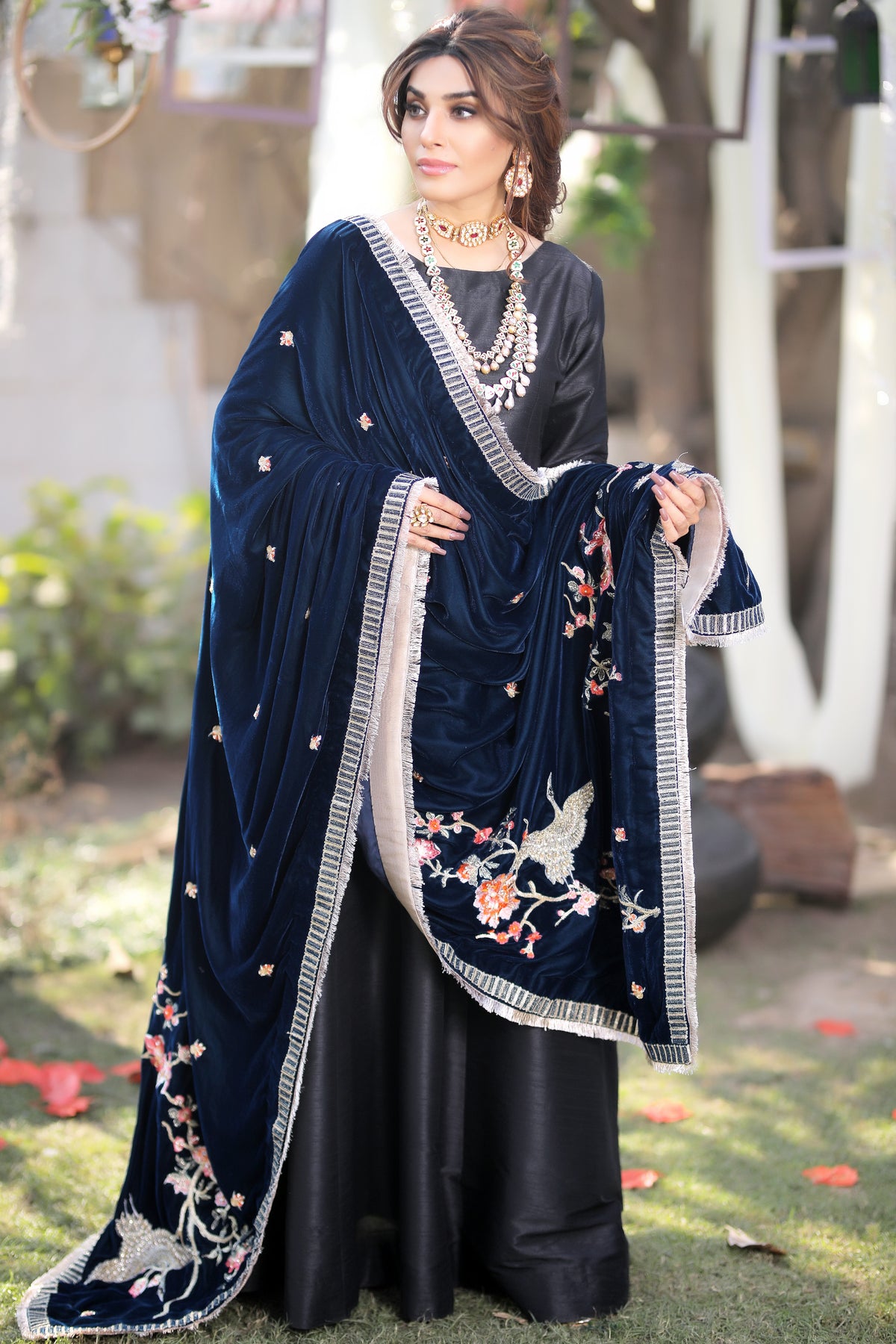 Majestic Flora - Shawl - Henna Mehndi