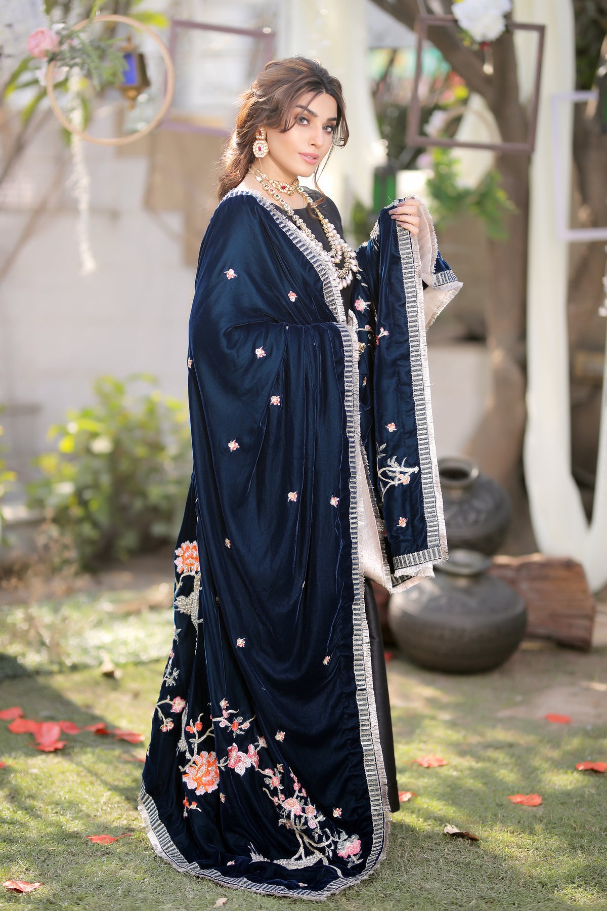 Majestic Flora - Shawl - Henna Mehndi