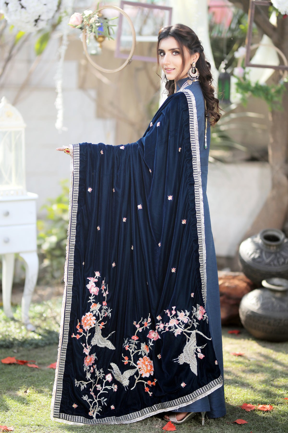 Majestic Flora - Shawl - Henna Mehndi