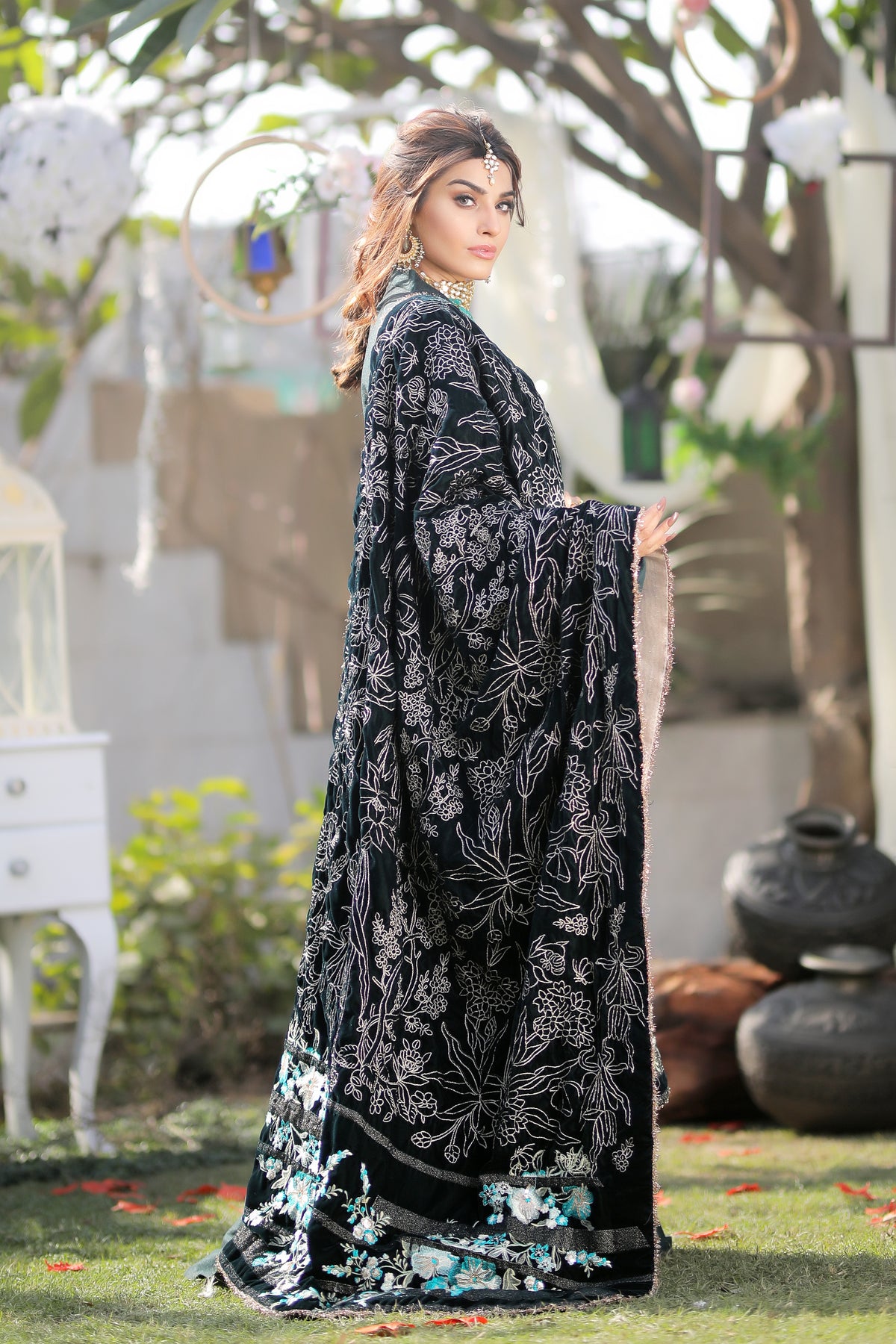 Emerald Luxe - Shawl - Henna Mehndi