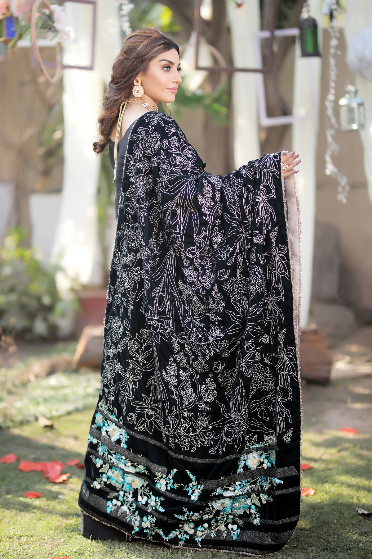 Emerald Luxe - Shawl - Henna Mehndi